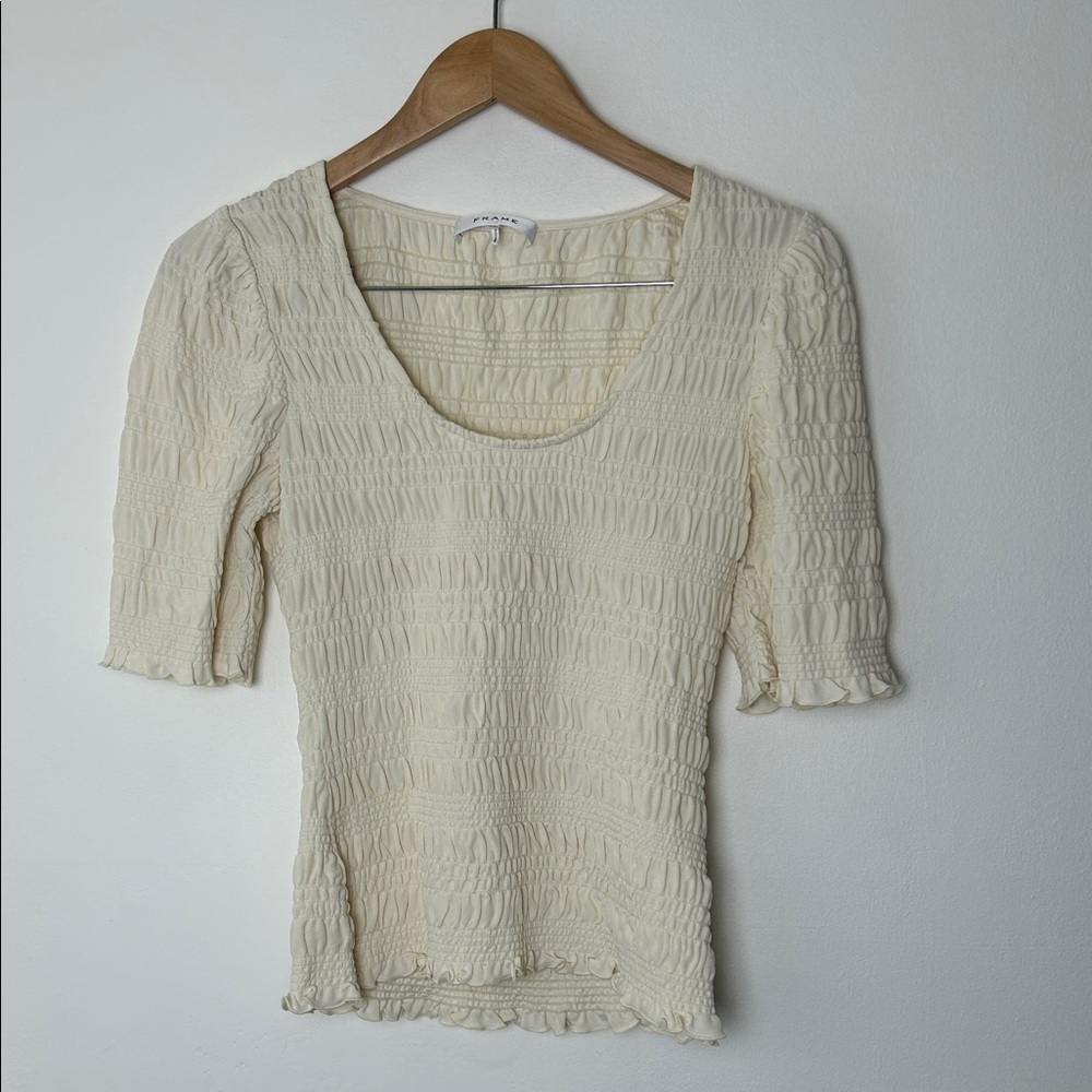 Frame Shirred jersey top - Picture 2 of 5